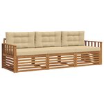 vidaXL Ensemble de canapés d'extérieur 3 pc Naturel et Beige