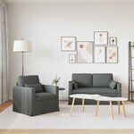 vidaXL Canapé 2 Pièces Gris foncé 139 x 78 x 80 cm tissu