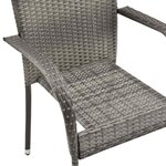 vidaXL Chaises empilables d'extérieur lot de 6 Gris Résine tressée