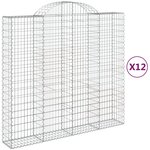 vidaXL Paniers à gabions arqués 12 Pièces 200x50x180/200 cm Fer galvanisé