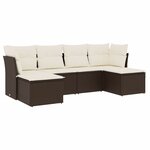 vidaXL Salon de jardin avec coussins 6 Pièces marron résine tressée