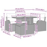 vidaXL Ensemble de canapé de jardin 5 Pièces Noir Poly rotin