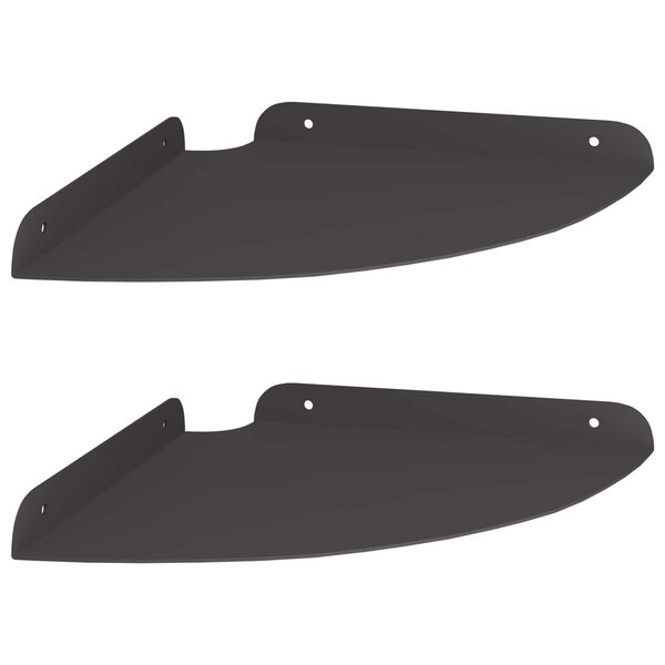 vidaXL Étagère Murale avec étagère 2 Pièces Noir 18 x 18 x 2.3 cm