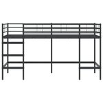 vidaXL Lit mezzanine pour enfants Noir 79 5 x 200 cm Acier