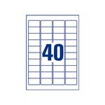 Mini étiquettes auto-adhésives d'adresses, 45.7 x 25.4 mm - 25 feuilles, 40 étiquettes par feuilles a4 - blanches (paquet 1000 unités)