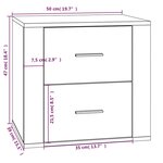 vidaXL Table de chevet Blanc 50x39x47 cm