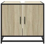 vidaXL Meuble de salle de bain avec lavabo Chêne Sonoma 65 x 33 x 60 cm Bois d'ingénierie