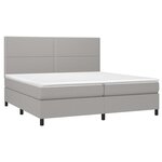 vidaXL Sommier à lattes de lit et matelas et LED Gris clair 200x200 cm
