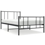 vidaXL Cadre de lit métal sans matelas avec pied de lit noir 107x203cm