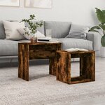 vidaXL Tables basses gigognes 2 Pièces chêne fumé bois d'ingénierie