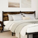 vidaXL Tête de lit chêne fumé 160 cm bois d'ingénierie et acier