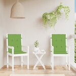 vidaXL Coussins de chaise à dossier bas lot de 2 vert mélangé tissu