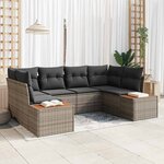 vidaXL Ensemble de canapé de jardin 6 Pièces Gris 234 x 154 x 85 cm