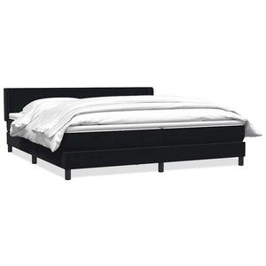 vidaXL Sommier à lattes de lit avec matelas noir 180x220 cm velours