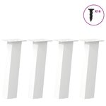 vidaXL Pieds de table basse 4 pièces Blanc 42 cm Acier