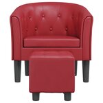 vidaXL Chaise cabriolet avec repose-pied rouge bordeaux similicuir