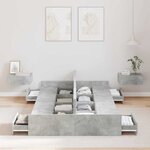 vidaXL Cadre de lit avec rangement avec tiroir Gris béton 120 x 190 cm