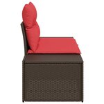 vidaXL Canapé de jardin avec coussin 184 x 62 x 69 cm polyrotin