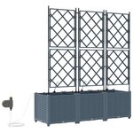 vidaXL Pots de jardin Gris clair 120 x 40 x 142 cm Acier