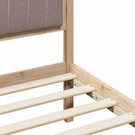 vidaXL Cadre de lit Marron et taupe 140 x 200 cm Bois massif en pin
