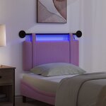 vidaXL Tête de lit suspendue Avec lumière LED Rose Tissu