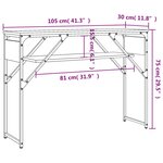 vidaXL Table console avec étagère noir 105x30x75 cm bois d'ingénierie