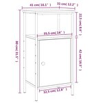 vidaXL Table de chevet noir 41x31x80 cm bois d’ingénierie