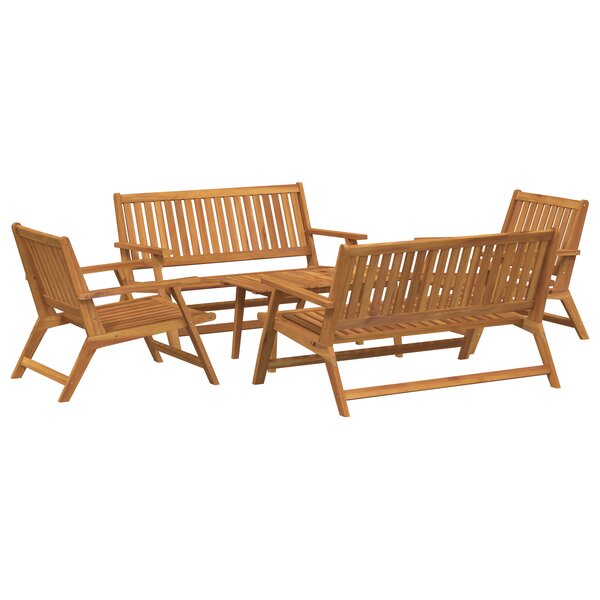 vidaXL Chaises de jardin avec table 5 Pièces en bois massif d'acacia