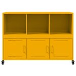 vidaXL Buffet jaune moutarde 100 5x39x72 cm acier