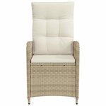vidaXL Chaise de jardin inclinable Beige et blanc crème