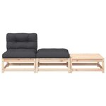 vidaXL Canapé de jardin sans accoudoirs avec coussins et repose-pieds