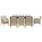 vidaXL Ensemble de salle à manger pour jardin 9 Pièces Beige Poly rotin