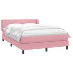 vidaXL Sommier à lattes de lit avec matelas rose 160x210 cm velours