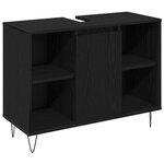 vidaXL Ensemble de meubles pour salle de bain 3 Pièces Chêne noir