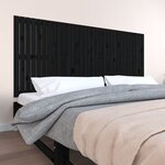 vidaXL Tête de lit murale Noir 204x3x90 cm Bois massif de pin