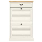 vidaXL Armoire à chaussures VIGO 60x35x96 cm blanc bois massif de pin