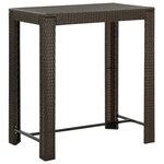 vidaXL Ensemble de bar de jardin avec coussins 7 Pièces marron poly rotin