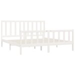 vidaXL Cadre de lit sans matelas blanc 200x200 cm bois massif
