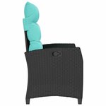vidaXL Chaise de jardin inclinable avec table d'appoint noir polyrotin