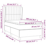 vidaXL Sommier à lattes de lit et matelas Noir 80x200 cm Velours