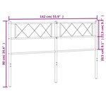 vidaXL Tête de lit métal noir 135 cm