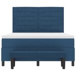 vidaXL Lit à sommier avec matelas et banc bleu 140x190 cm tissu