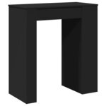 vidaXL Table de bar avec étagères noir bois d'ingénierie