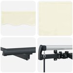 vidaXL Auvent Rétractable Crème 300 x 200 cm tissu