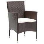 vidaXL Meubles à dîner de jardin et coussins 7 Pièces Poly rotin Marron