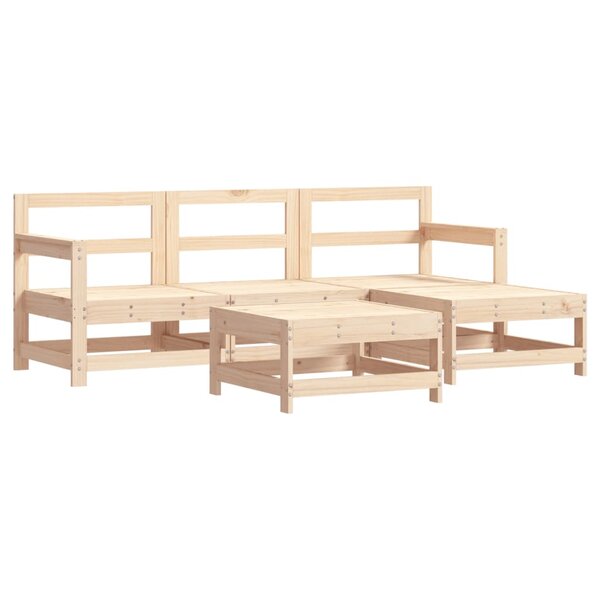 vidaXL Salon de jardin 5 Pièces bois massif de pin