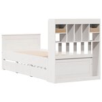 vidaXL Lit bibliothèque sans matelas blanc 90x200cm bois de pin massif