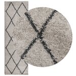 vidaXL Tapis shaggy à poils longs moderne beige anthracite 80x250 cm