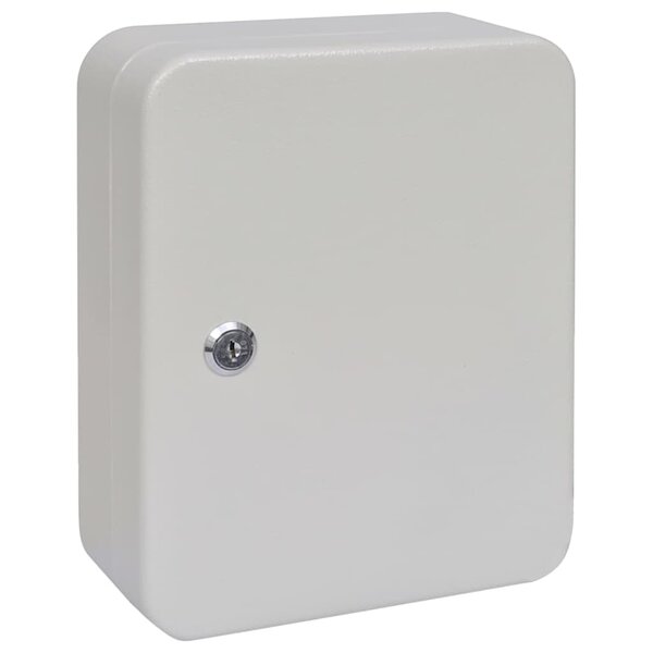 vidaXL Boîte à clés avec verrouillage Blanc 20 x 7.5 x 25 cm Acier
