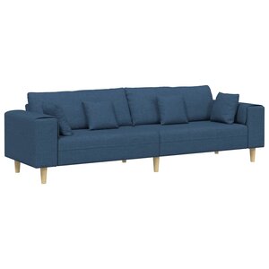vidaXL Sofa en tissu avec coussin Bleu 208 cm tissu